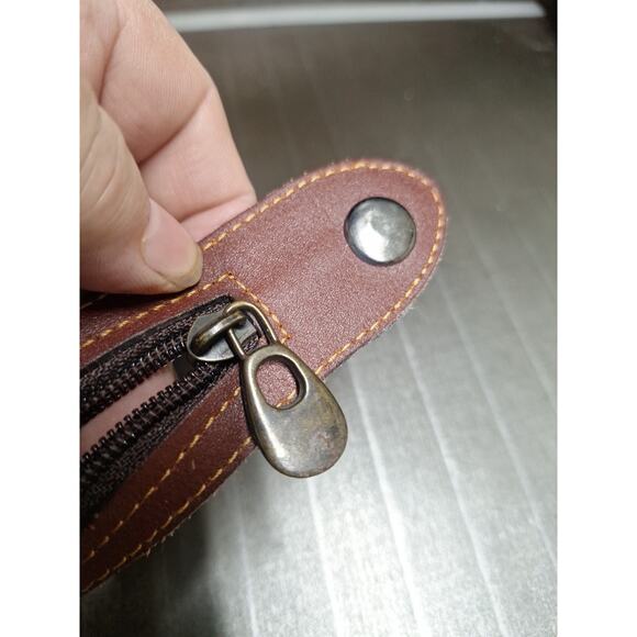 Genuine Leather Tapestery Satchel Bag Luggage Aztex Southwest 20x15x10 - Picture 8 of 9